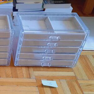 Jewelry Organizer Box with 5 Drawers, cream, transparent (#3)